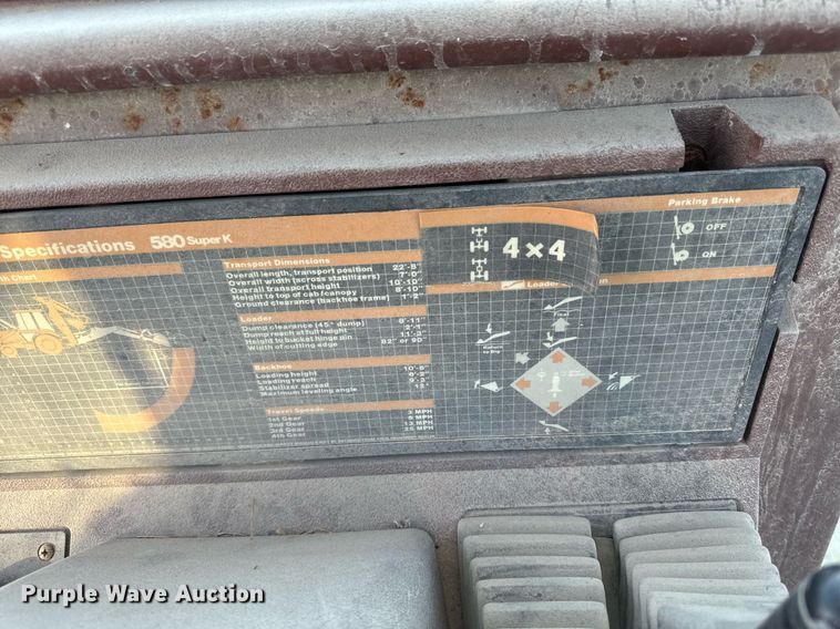 image for item DW2429 1991 Case 580 Super K backhoe