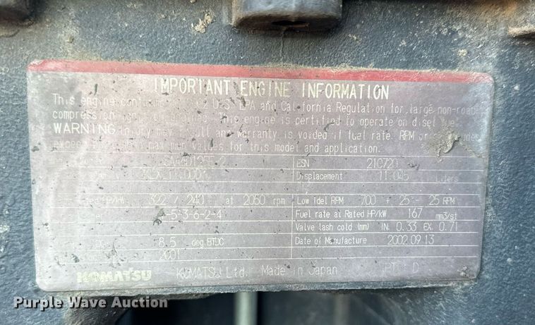 image for item DW2436 2003 Komatsu PC400 excavator