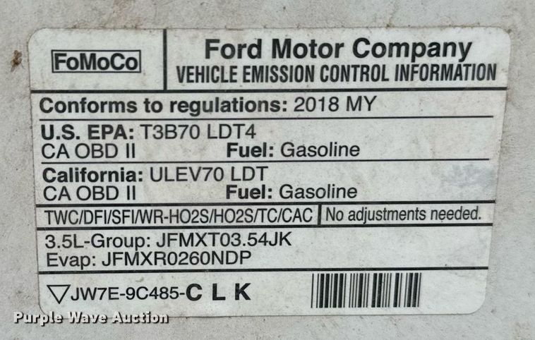 image for item DX3811 2018 Ford F150 SuperCab pickup truck