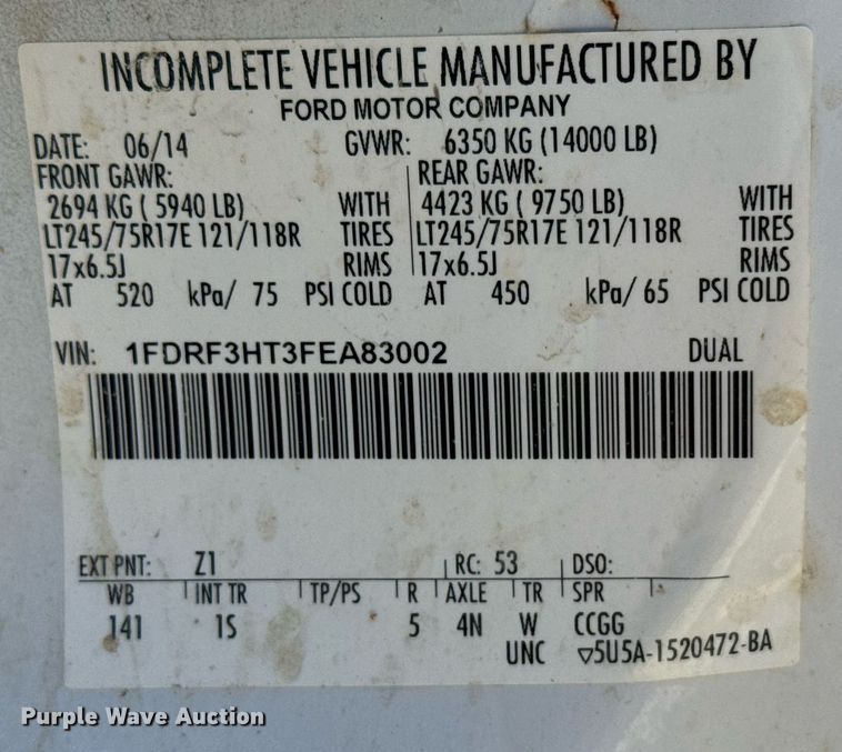 image for item DX3910 2015 Ford F350 Super Duty bucket truck