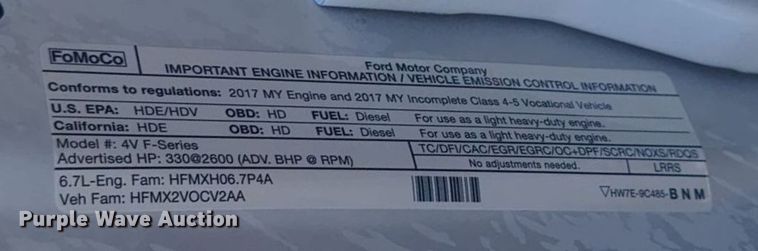 image for item EG2270 2017 Ford F550 Super Duty utility / service truck