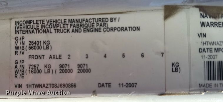 image for item EG2277 2008 International 7500 Crew Cab crane truck
