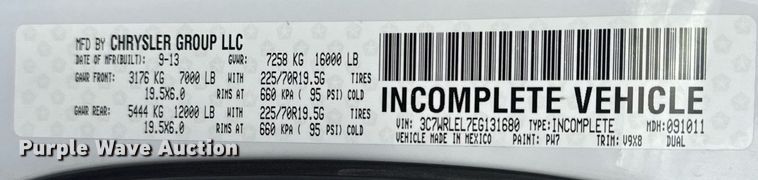 image for item EG2320 2014 Dodge Ram 4500HD Crew Cab utility / service truck