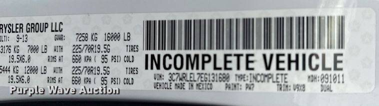 image for item EG2320 2014 Dodge Ram 4500HD Crew Cab utility / service truck