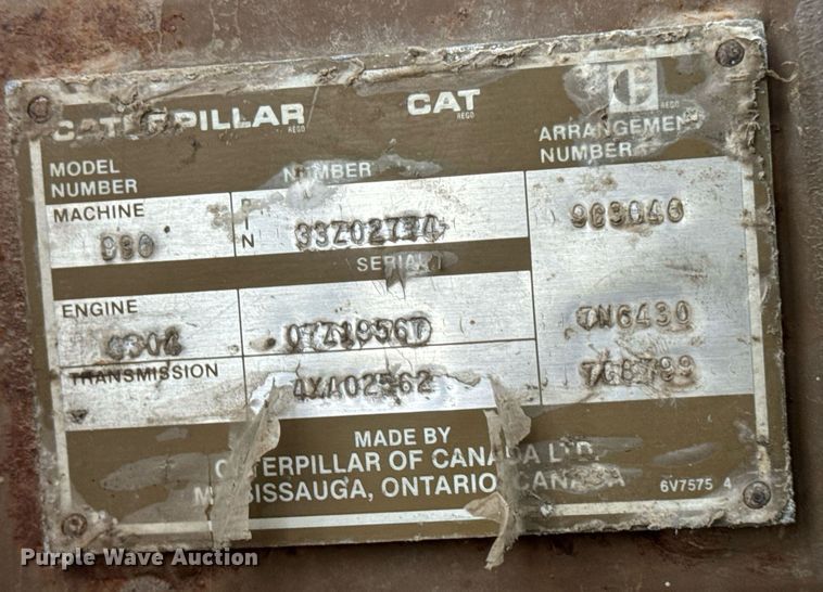 image for item EG7011 1987 Caterpillar 936 wheel loader