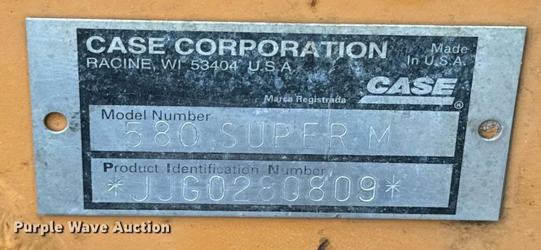 image for item EG7012 2001 Case 580 Super M backhoe