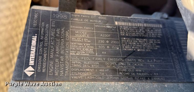 image for item EG7053 1998 International 4700 utility / service truck