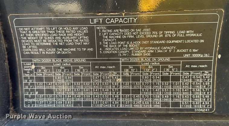 image for item EG7060 2007 John deere 50D mini excavator