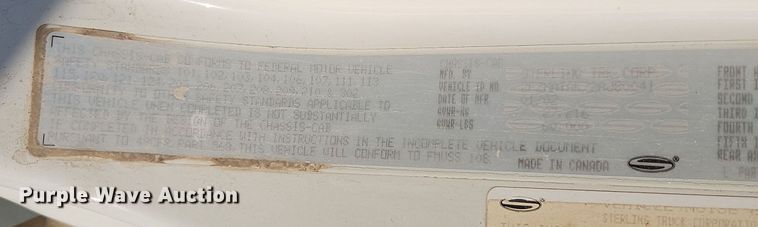 image for item EI8637 2002 Sterling L7500 crane truck