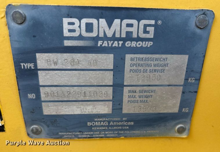 image for item EJ3268 Bomag BW284AD double drum vibratory roller