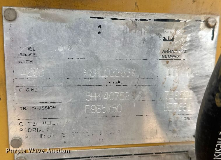 image for item EJ3334 1996 Caterpillar 426B backhoe