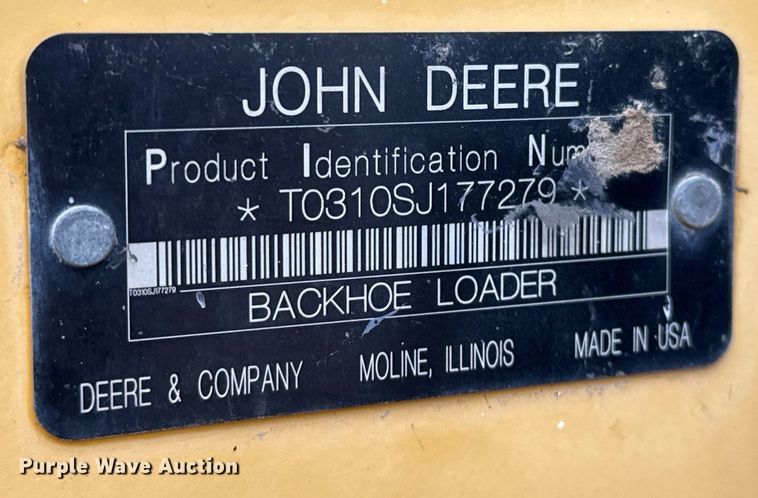 image for item EJ3335 2009 John Deere 310SJ backhoe