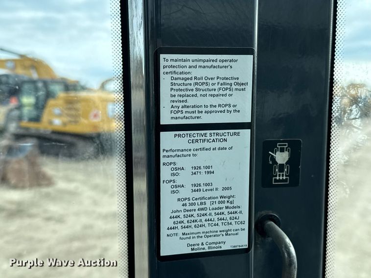 image for item EJ3344 2018 John Deere 624K-II wheel loader