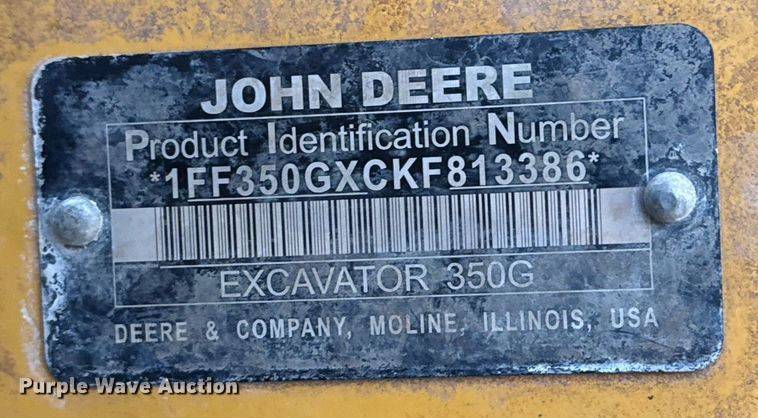 image for item EJ3347 2019 John Deere 350G LC excavator