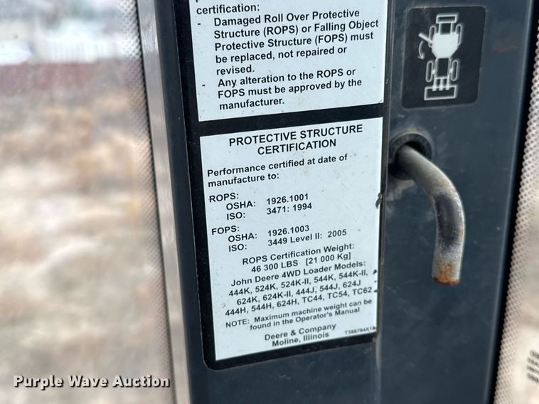 image for item EJ3348 2017 John Deere 544K-II loader