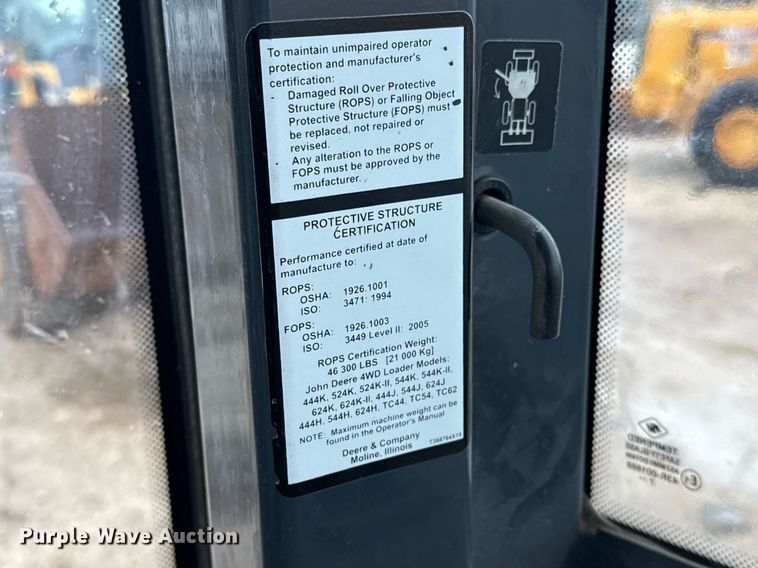 image for item EJ3350 2018 John Deere 544K-II loader