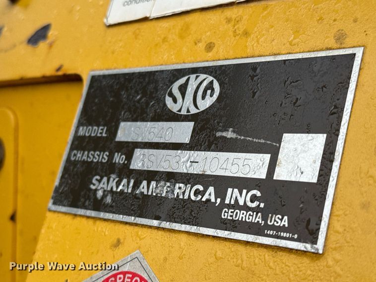 image for item EJ3368 Sakai SV540D single drum vibratory roller