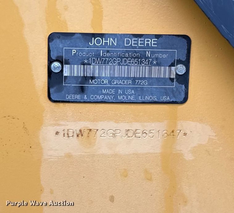 image for item EJ3369 2013 John Deere 772G motor grader