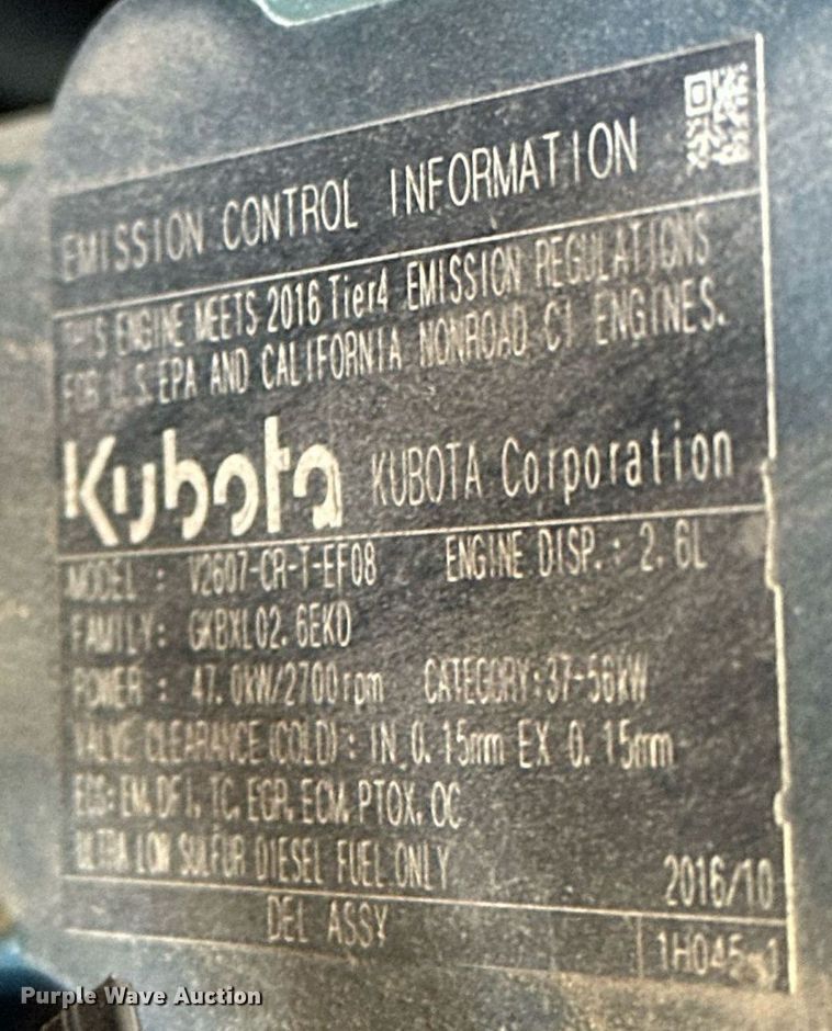 image for item EJ5182 2017 Kubota SSV65 skid steer loader