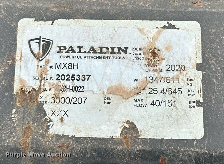 image for item EJ5200 2020 Paladin MX8H 90