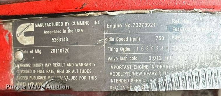 image for item EJ5203 2012 Peterbilt 365 water truck