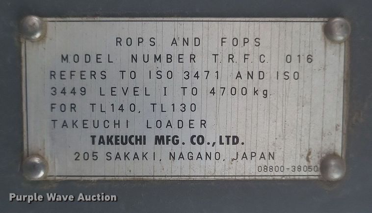 image for item EJ8116 Takeuchi  TL 140 tracked skid steer loader