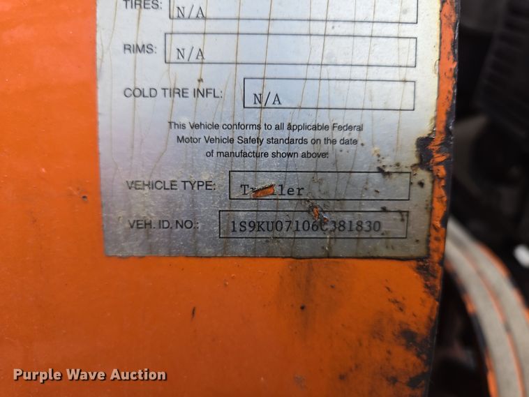 image for item EQ3682 2006 Sewer Equipment of America  sewer auger trailer