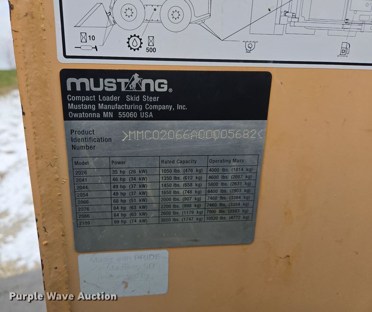 image for item EQ3692 2008 Mustang  2066 skid steer loader