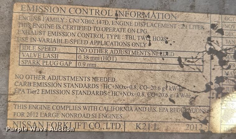 image for item EQ3728 Nissan  40 forklift