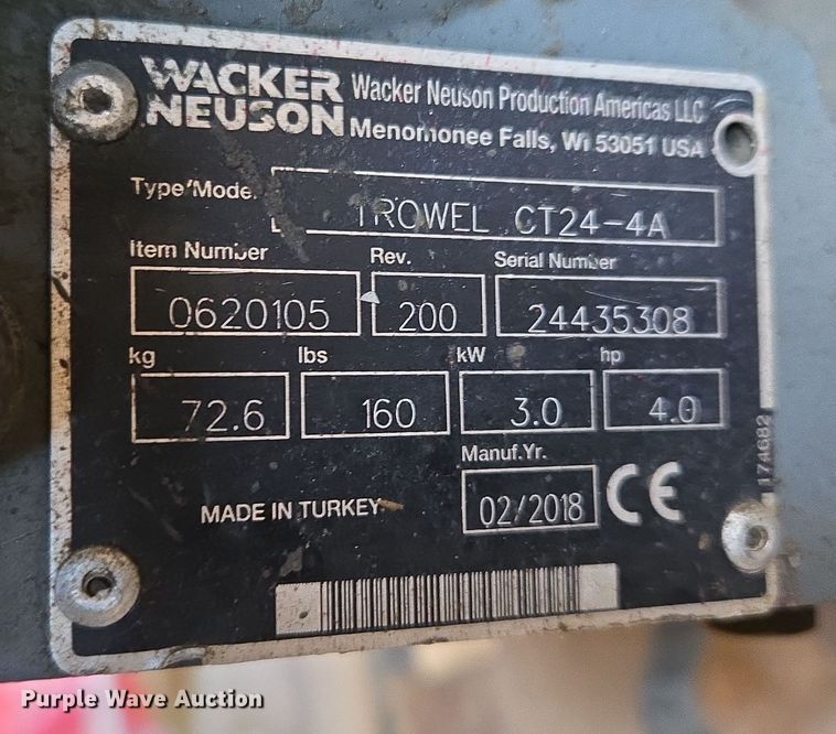 image for item EQ3816 (3) Wacker Neuson CT24-4A power trowels