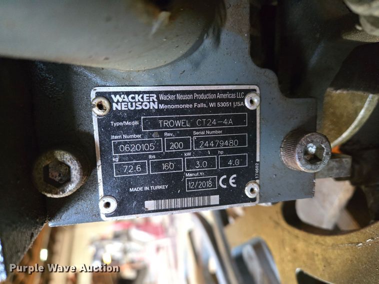 image for item EQ3816 (3) Wacker Neuson CT24-4A power trowels