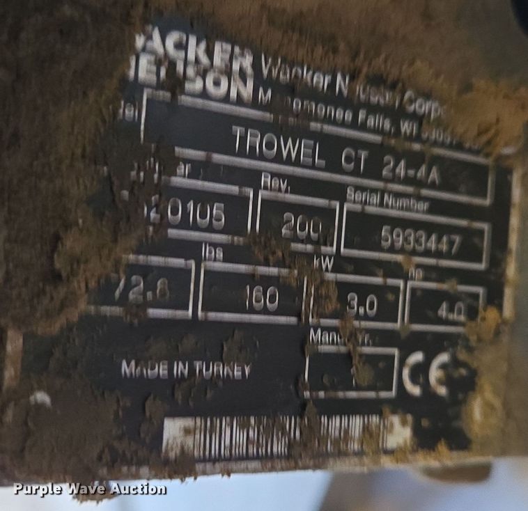 image for item EQ3821 (2) Wacker Neuson CT24-4A power trowels