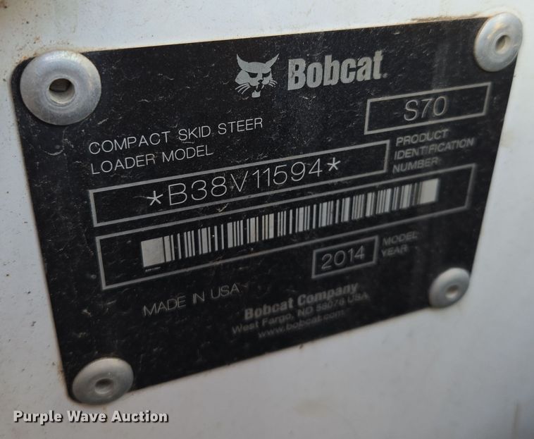 image for item EQ3838 2014 Bobcat  S70 skid steer loader