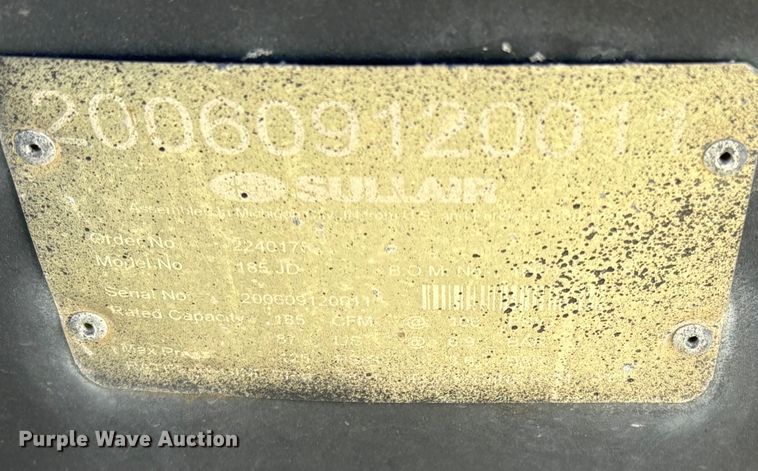 image for item EQ6003 Sullair 185 JD air compressor