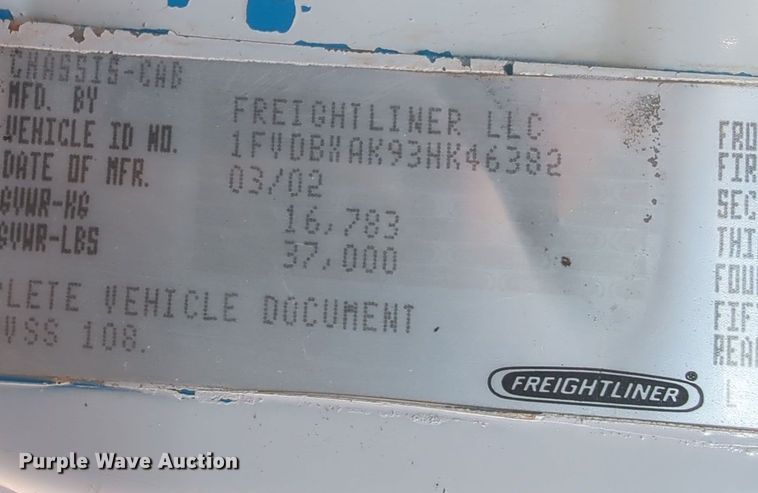 image for item ER4590 2003 Freightliner  FL80 digger derrick truck