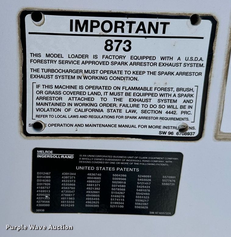 image for item LH9323 1997 Bobcat 873 C-Series skid steer loader