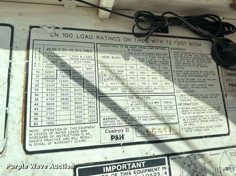 image for item LH9348 1989 P&H Century 122 crane