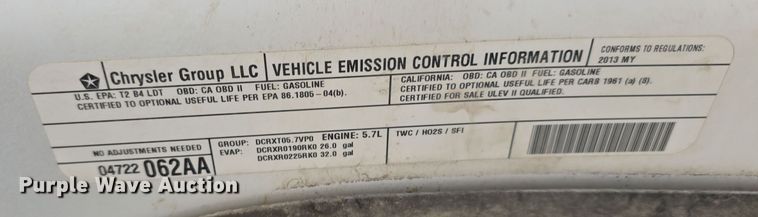 image for item LW9991 2013 Dodge Ram 1500 Quad Cab pickup truck