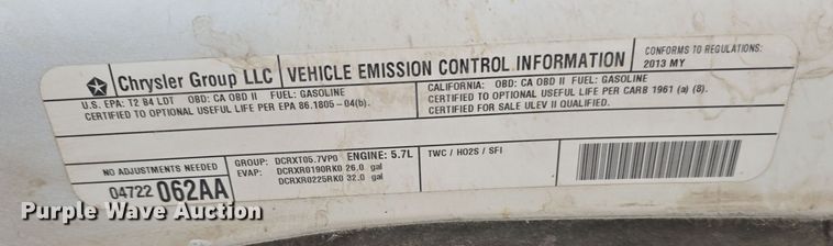 image for item LW9992 2013 Dodge Ram 1500 Quad Cab pickup truck