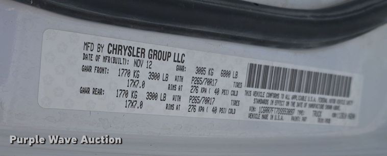 image for item LW9992 2013 Dodge Ram 1500 Quad Cab pickup truck