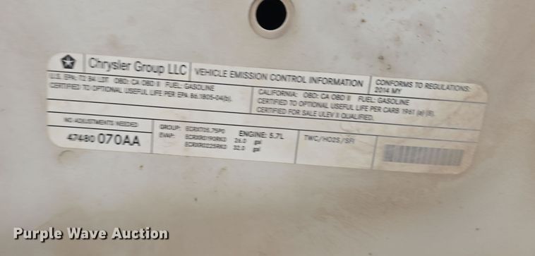 image for item LW9996 2014 Dodge Ram 1500 Quad Cab pickup truck