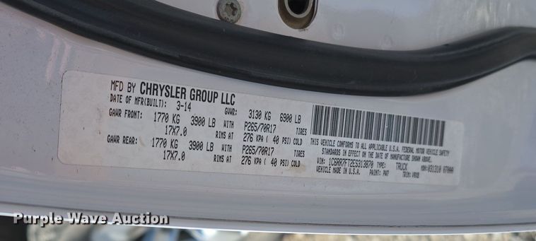 image for item LW9996 2014 Dodge Ram 1500 Quad Cab pickup truck