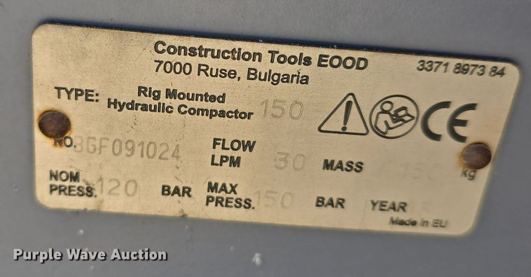 image for item LX9017 2016 Erskine PC100 mini excavator plate compactor