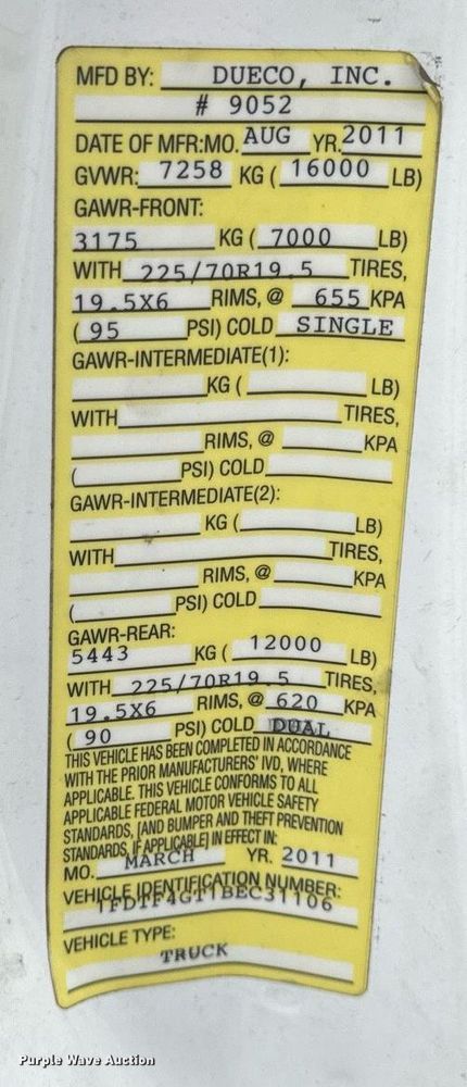 image for item OG9717 2011 Ford F450 Super Duty XL bucket truck