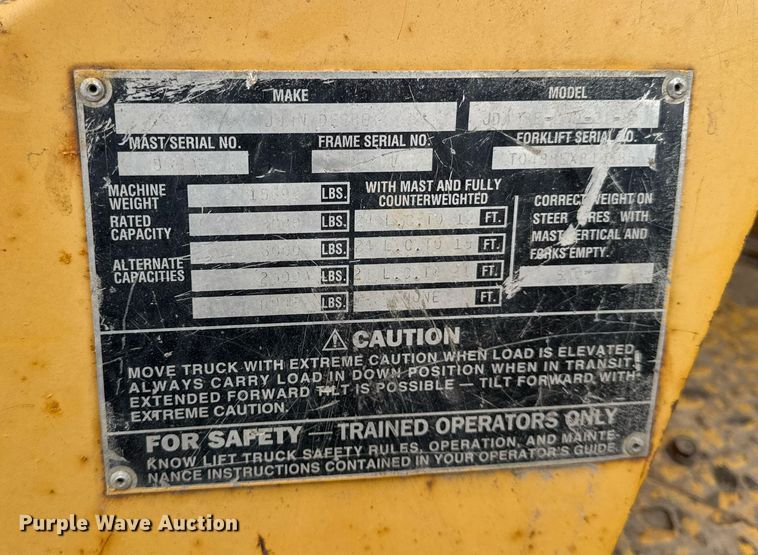 image for item OG9734 1998 John Deere 488E forklift