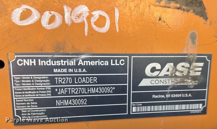 image for item OG9770 2017 Case TR270 tracked skid steer loader