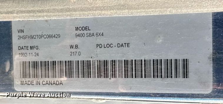 image for item OG9773 1993 International  dump truck