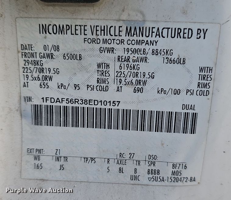 image for item OJ9139 2008 Ford F550 Super Duty utility / service truck