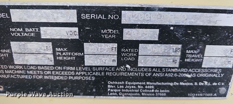 image for item OJ9278 2015 JLG 2632ES scissor lift