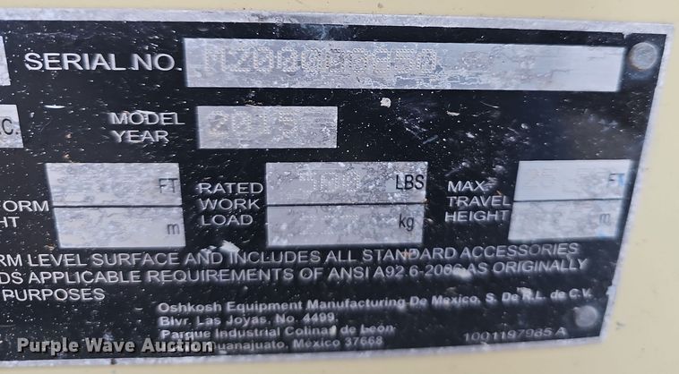 image for item OJ9278 2015 JLG 2632ES scissor lift